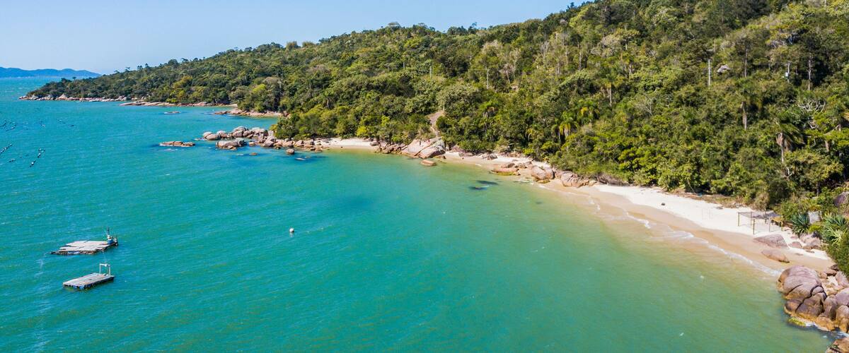 Beautiful little beaches of preserved nature in the bay of Ganchos de Fora - Governador Celso Ramos - Santa Catarina – Brazil