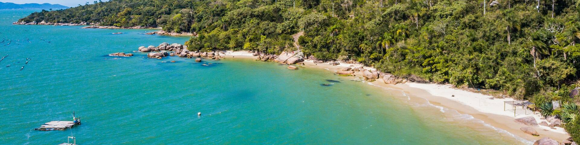 Beautiful little beaches of preserved nature in the bay of Ganchos de Fora - Governador Celso Ramos - Santa Catarina – Brazil