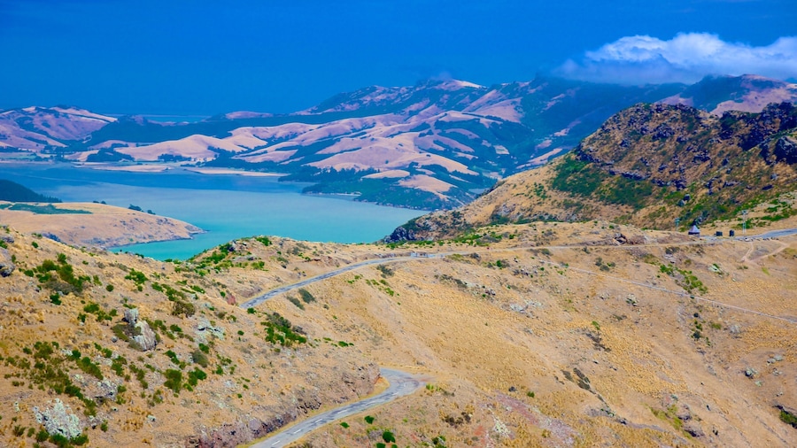 Télécabine de Christchurch qui includes vues littorales, panoramas et montagnes