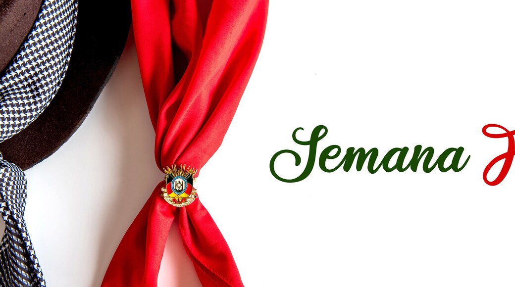 hat and blue and red handkerchief with the symbol of the State of Rio Grande do Sul, gaucho culture in the Farroupilha week.