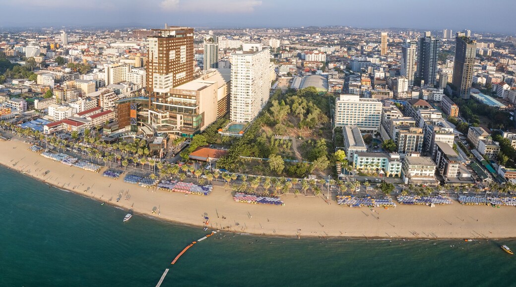 Aerial view of Central Pattaya beach in Chonburi, Thailand