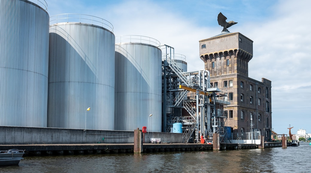 Zeepziederij De Adelaar in Wormerveer me de adelaar op de toren van de voormalige fabriek