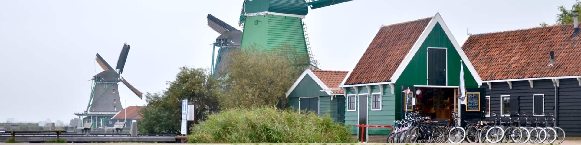 The windmills in Zaanse Schans Holland.