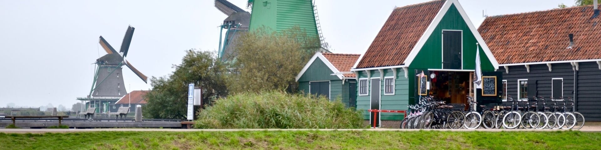 The windmills in Zaanse Schans Holland.