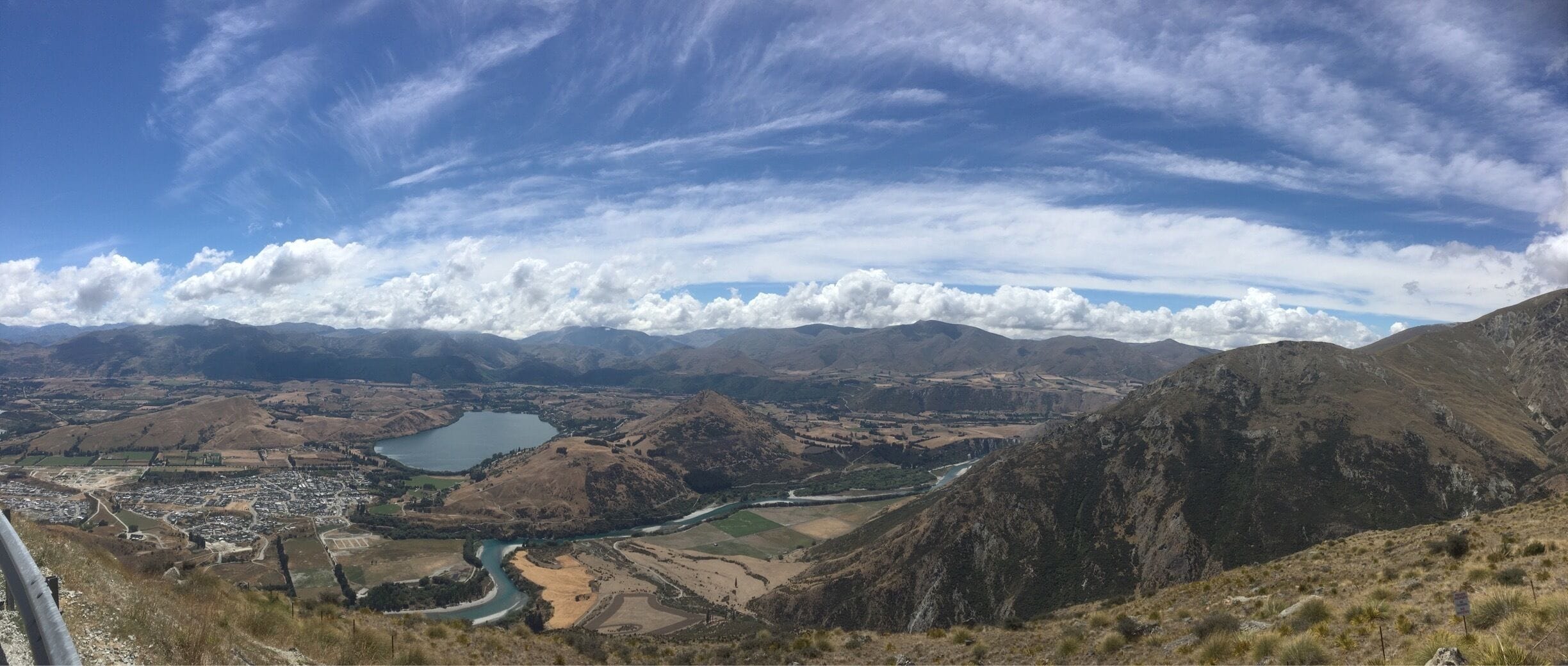 Great views of Lake Wakatipu, Queenstown and afar can be had from the road leading up to The Remarkables ski range. The ski range is closed in the summer months but the the road is open if you want to get some great views. #mountains
