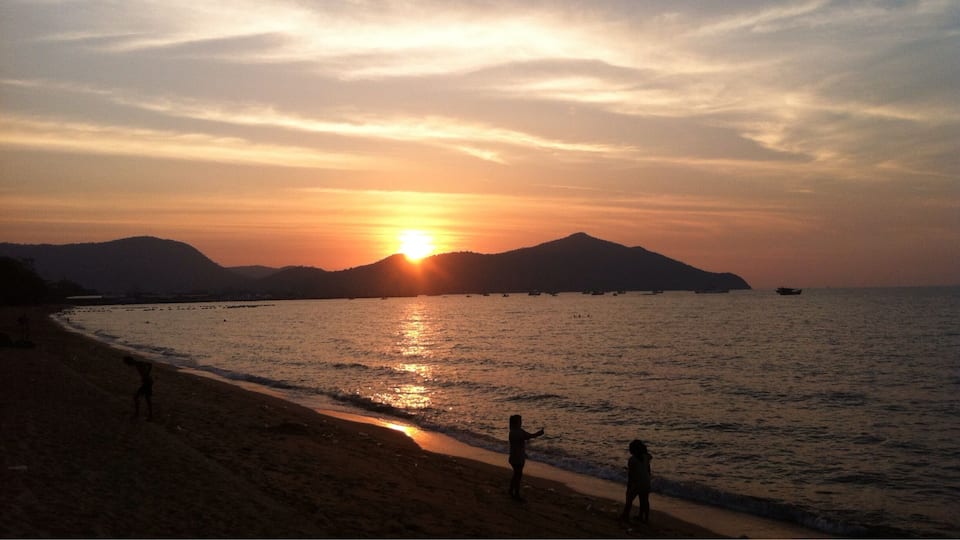 Watching beautiful sunset on the beach it's great feeling