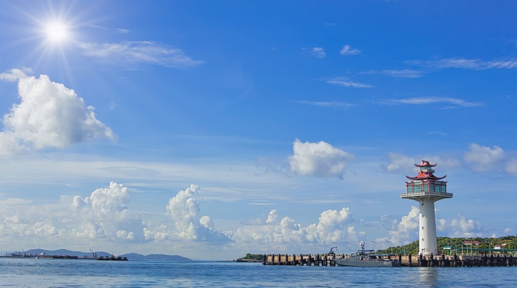lighthouse of Ko Sichang island, Chonburi, Thailand. (Premium looks development)