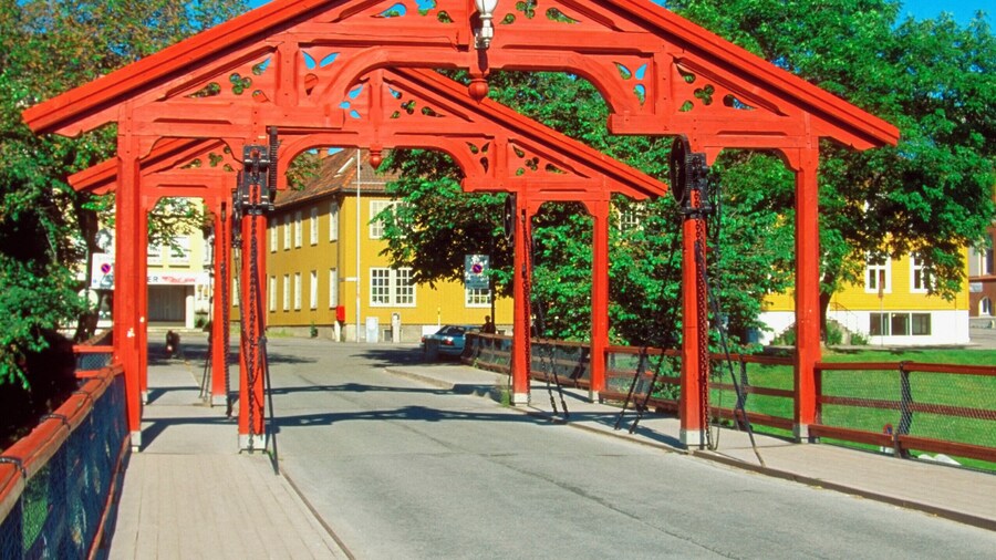 Decorated gates of Gamle Bybro, Trondheim, Norway