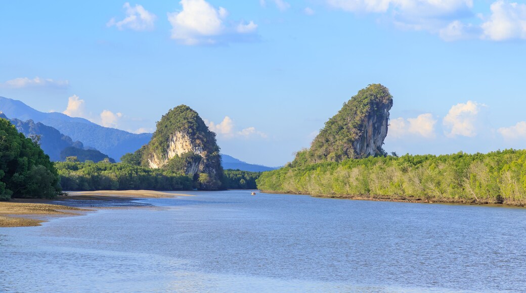 Khao Khanab Nam mountain and river, Krabi city landmark, Thailand