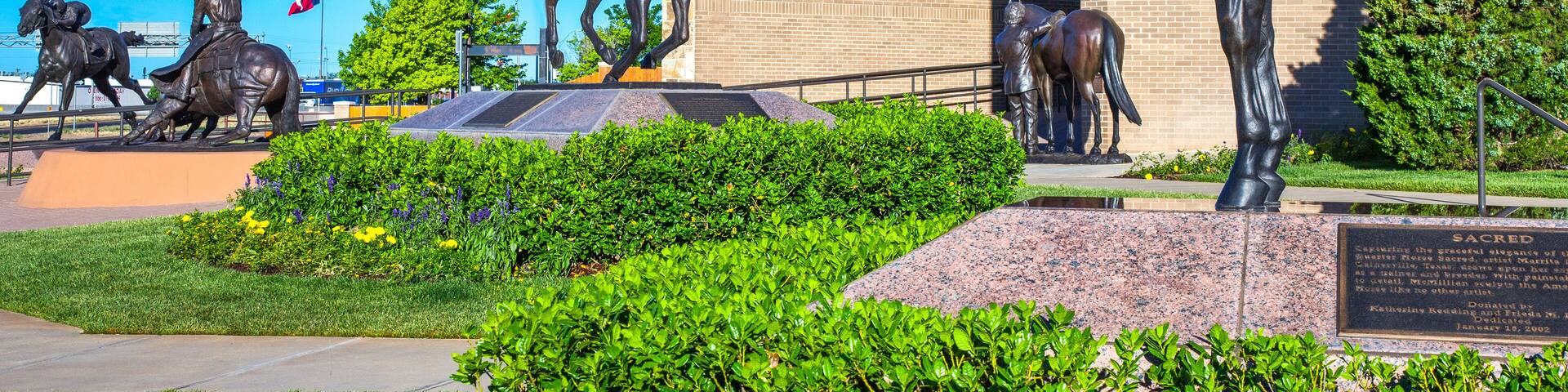 U.S.A. Texas, Route 66, Amarillo, the horse monuments of the American Quarter Horse Association