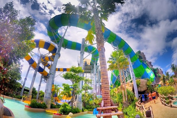 A water jungle in huahin/thailand. Better to go on weekday cuz not so many ppl so you can enjoy all the water slides without long queue.