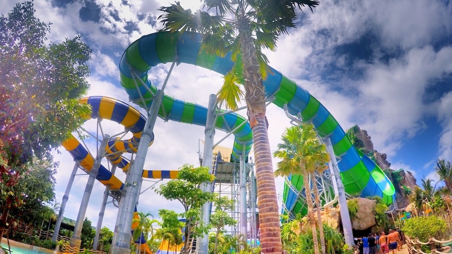A water jungle in huahin/thailand. Better to go on weekday cuz not so many ppl so you can enjoy all the water slides without long queue.