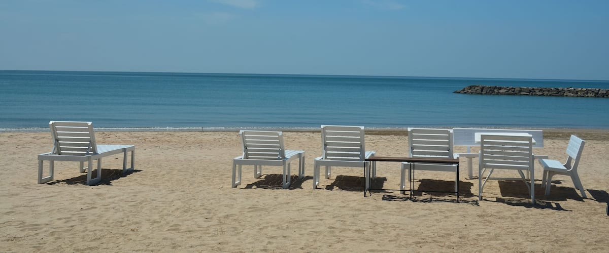 Beach Chair at Hat Chao Samran,Phetchaburi province,thailand