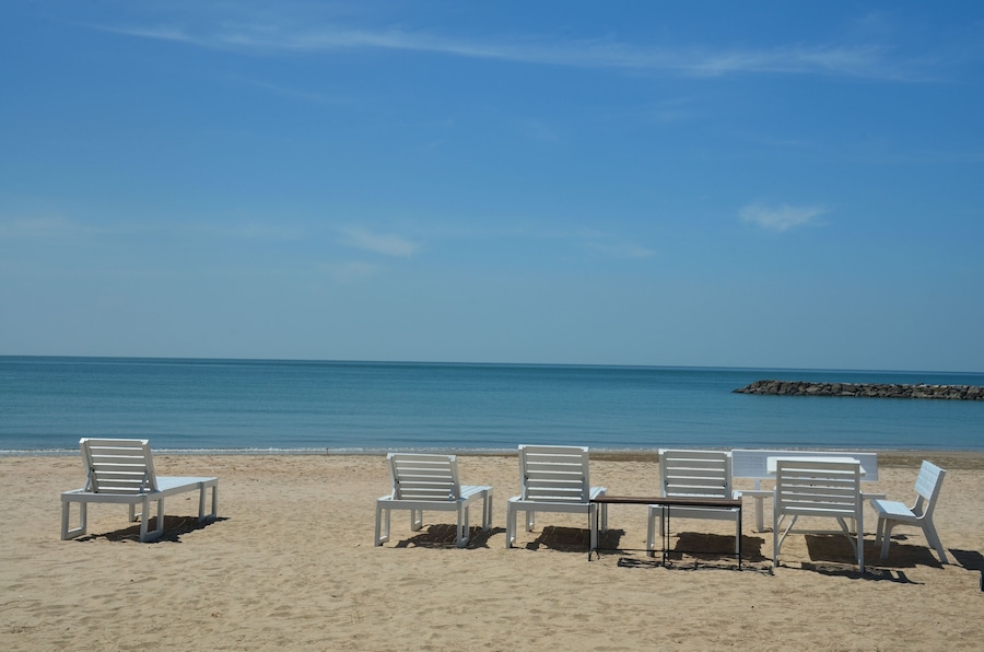 Beach Chair at Hat Chao Samran,Phetchaburi province,thailand
