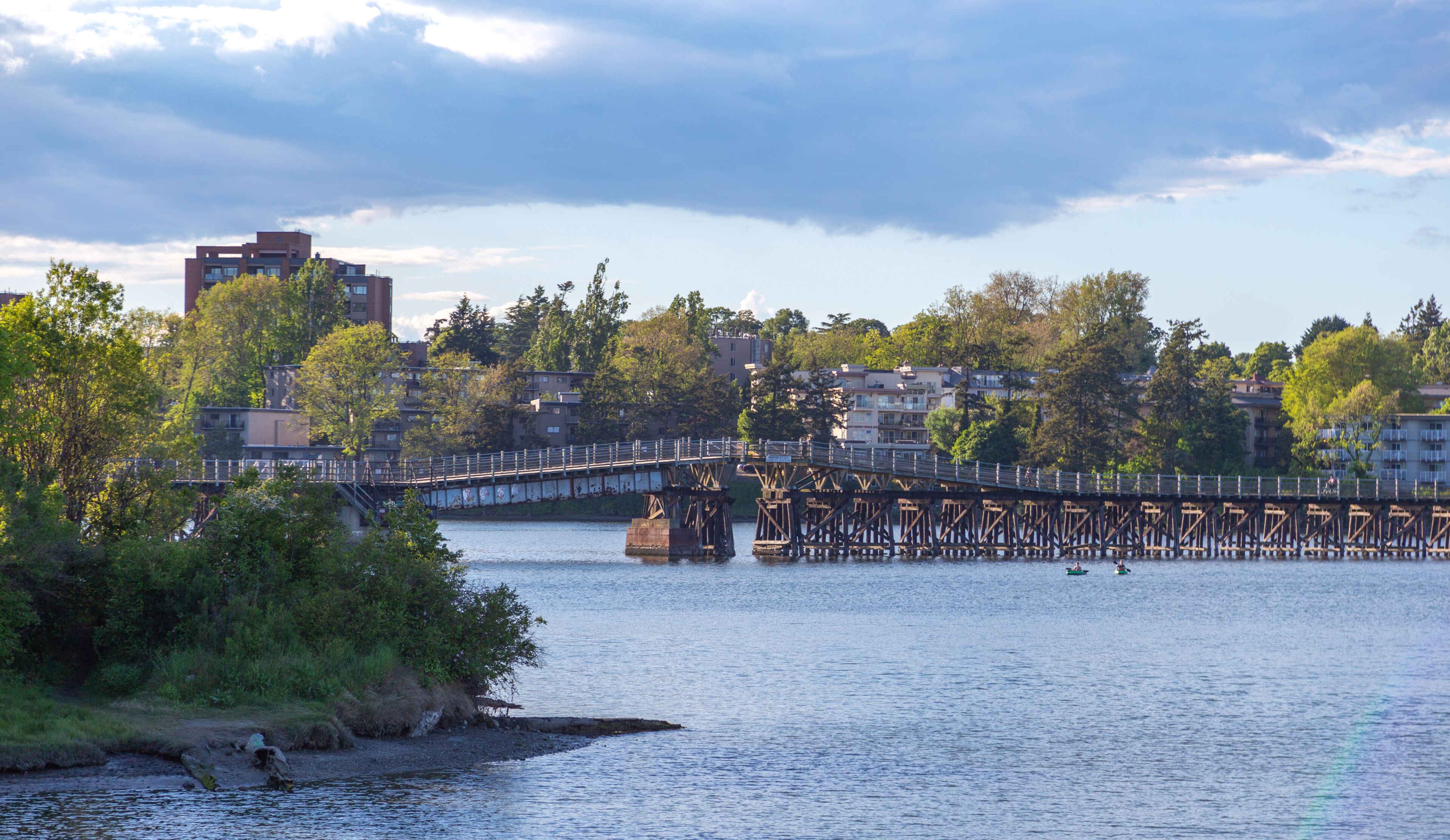 The Gorge Tressle bridge of Victoria British Columbia Canada. Connecting Vicwest and Burnside neighborhoods. Pedestrian bridge 