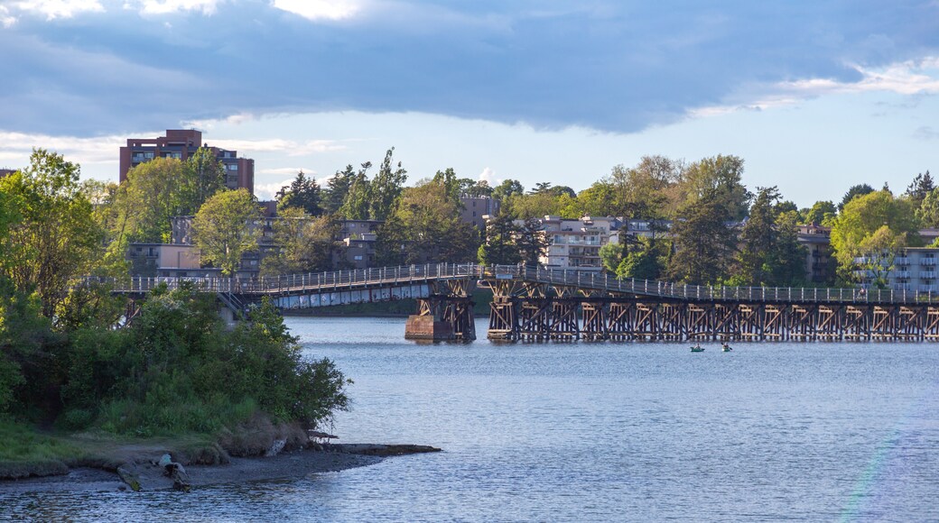 The Gorge Tressle bridge of Victoria British Columbia Canada. Connecting Vicwest and Burnside neighborhoods. Pedestrian bridge
