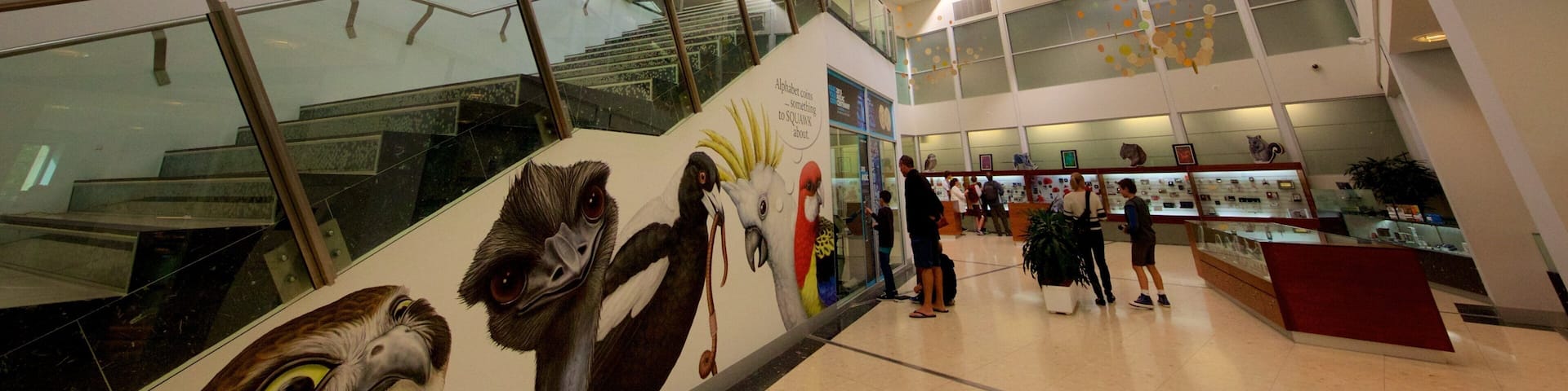 Royal Australian Mint which includes interior views as well as a small group of people