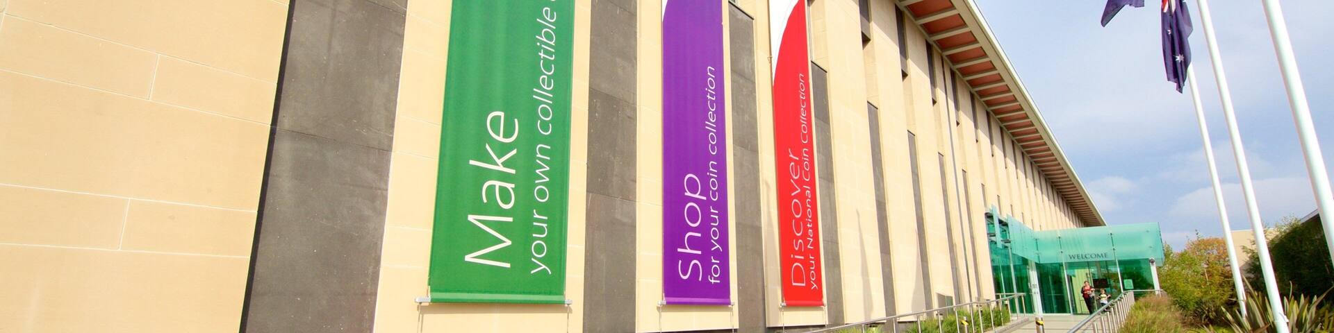 Royal Australian Mint which includes signage