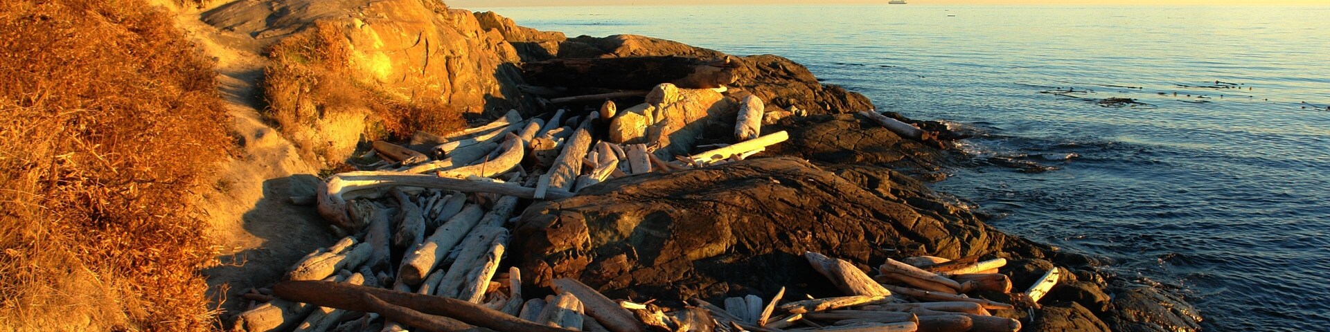 View of james bay at sunset, victoria, british columbia, canada