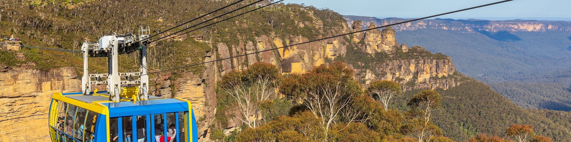 Katoomba Scenic World which includes a gorge or canyon, a gondola and landscape views