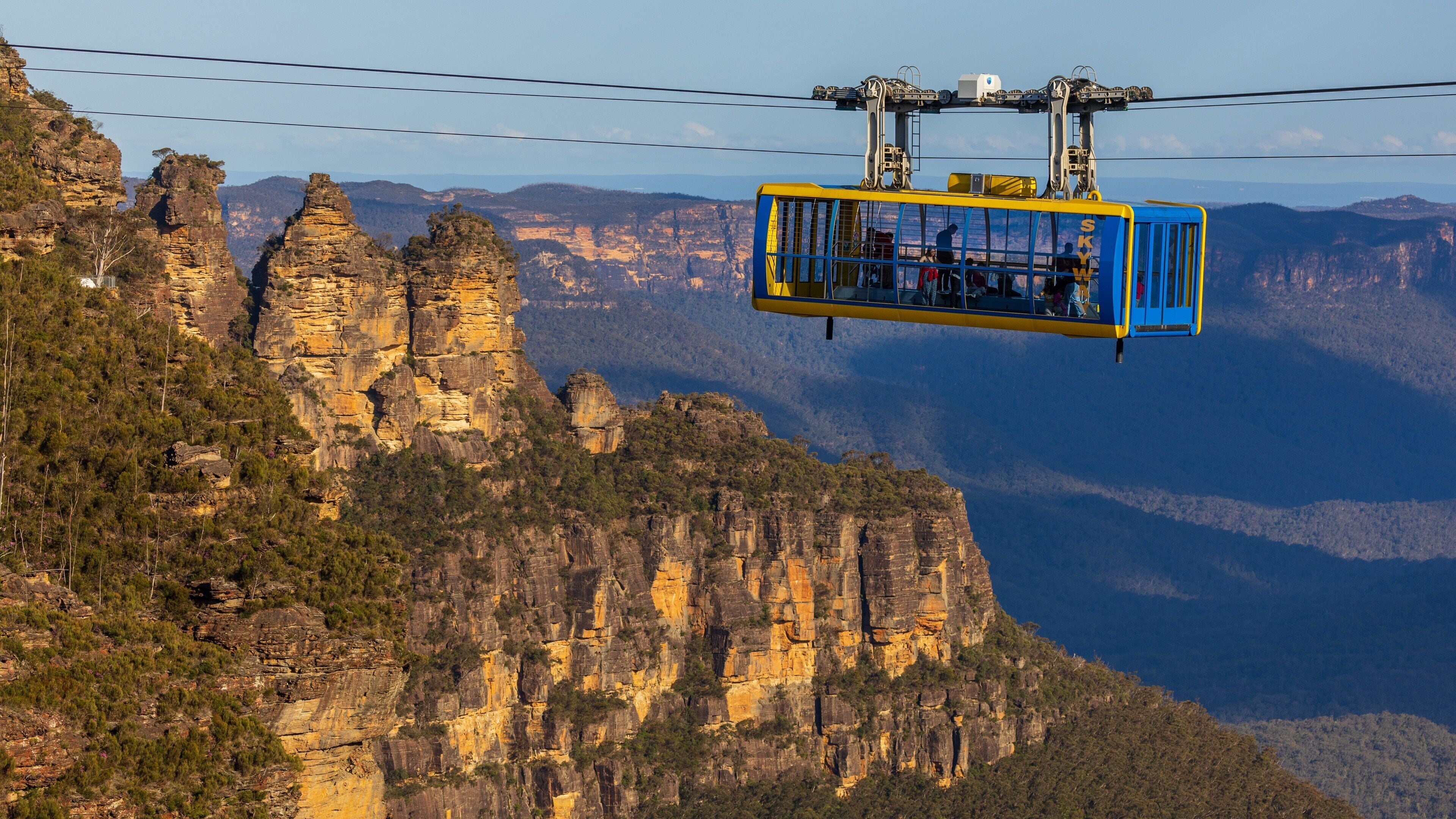 Katoomba Scenic World which includes tranquil scenes, a gondola and a gorge or canyon