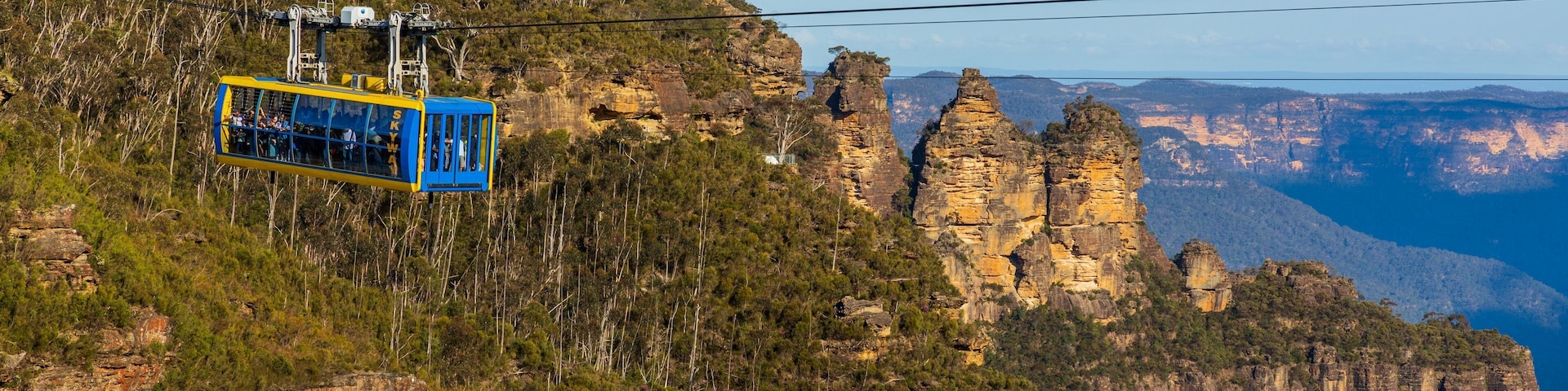 Katoomba Scenic World featuring a gondola, a gorge or canyon and tranquil scenes