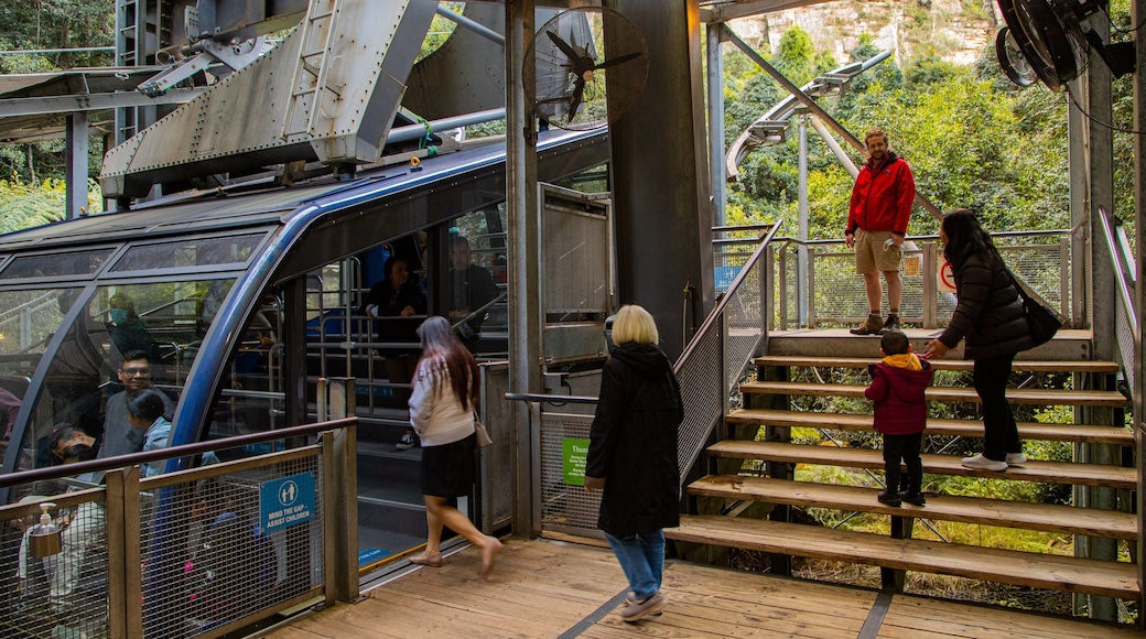 Katoomba Scenic World which includes a gondola as well as a small group of people