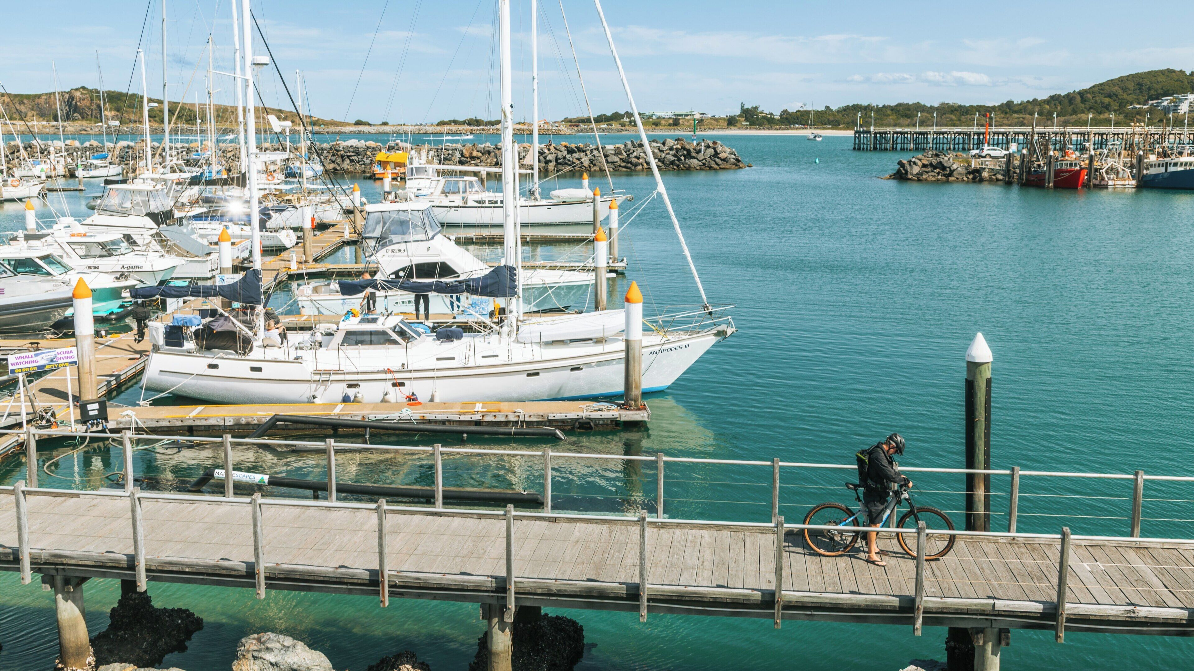 Coffs Harbour Marina showcases vibrant marine activities and scenic waterfront in New South Wales, Australia