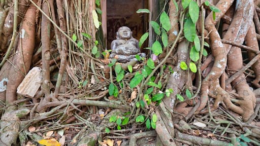 Bang Khonthi District, Samut Songkhram / Thailand / February 23, 2020 : Wat Bang Kung. It was built in the Ayutthaya period. It is one of the historic sites and memory of the battle..