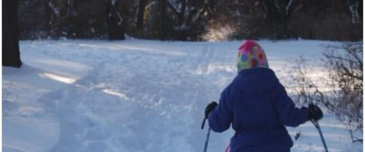 Snowshoeing on the Nature Trail at Haverford College