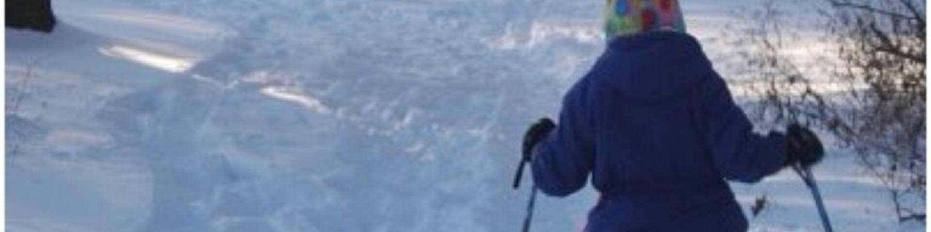 Snowshoeing on the Nature Trail at Haverford College