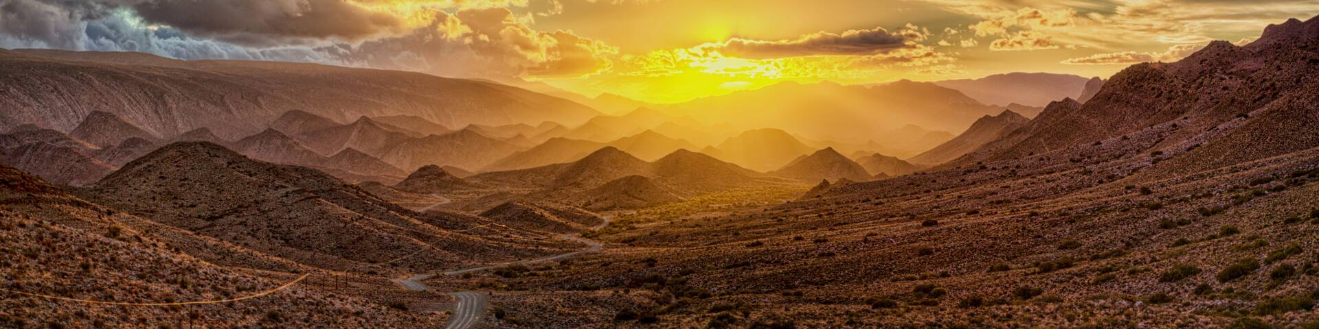 Sonnenuntergang über Weltevrede (Prince Albert)