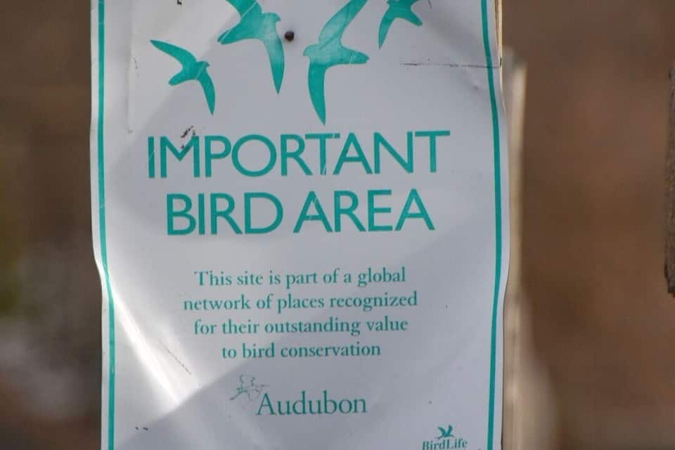 A sign indicating an important bird area.