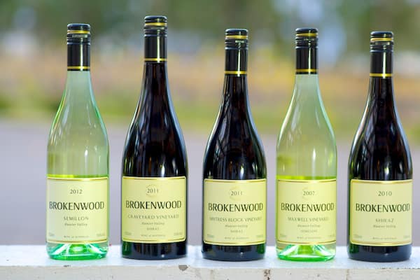 Brokenwood Wines which includes drinks or beverages and signage