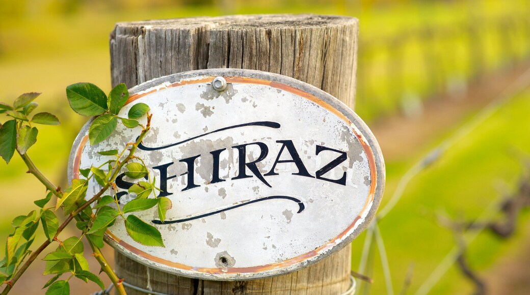 Pepper Tree Wines which includes signage