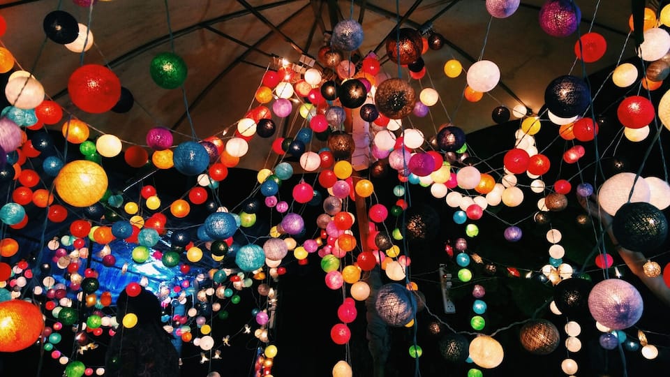 My favorite vendor at the Night Bazaar in Chiang Mai. These colorful lights were quite a hit with all of the nighttime shoppers.