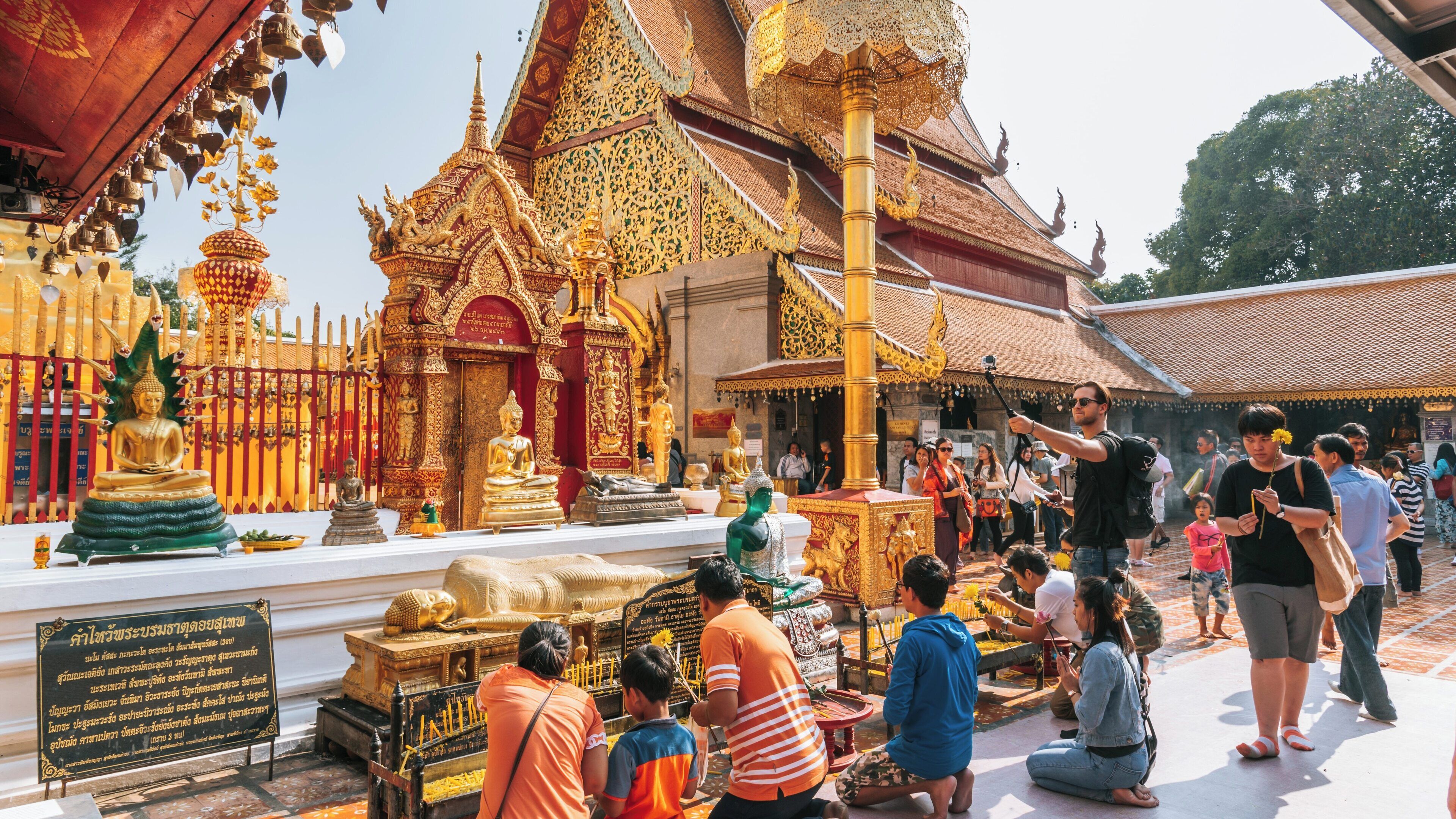 Wat Phra Singh attracts visitors with its stunning architecture and intricate details in Chiang Mai, offering a glimpse into Thai culture