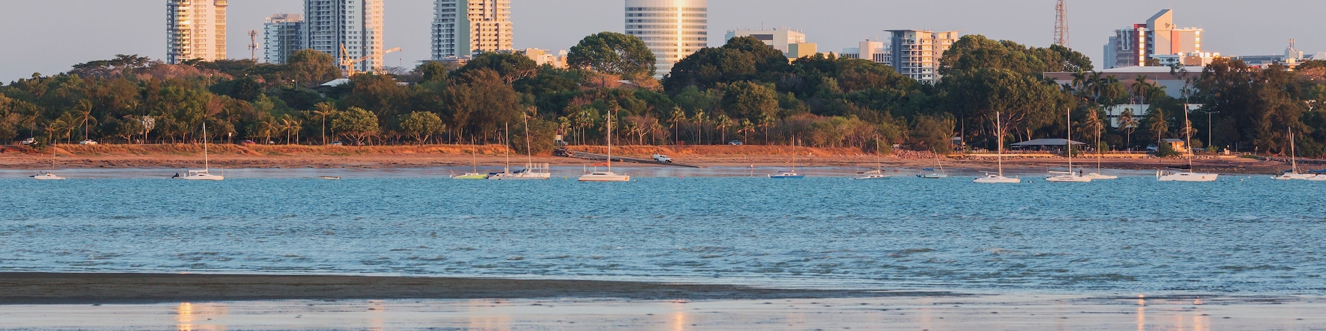 Darwin city buildings across the water of the bay