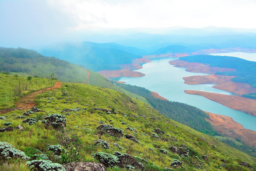 A view from a trail in the Upper Bhavani area of the Nilgiri Hills in Tamil Nadu, India.