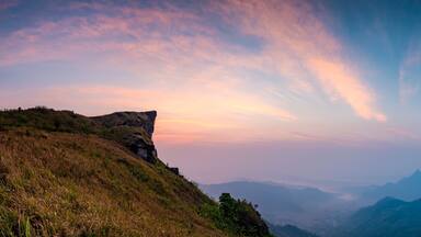 sunrise rock mountains Phu Chi Fa View Point at Thoeng District