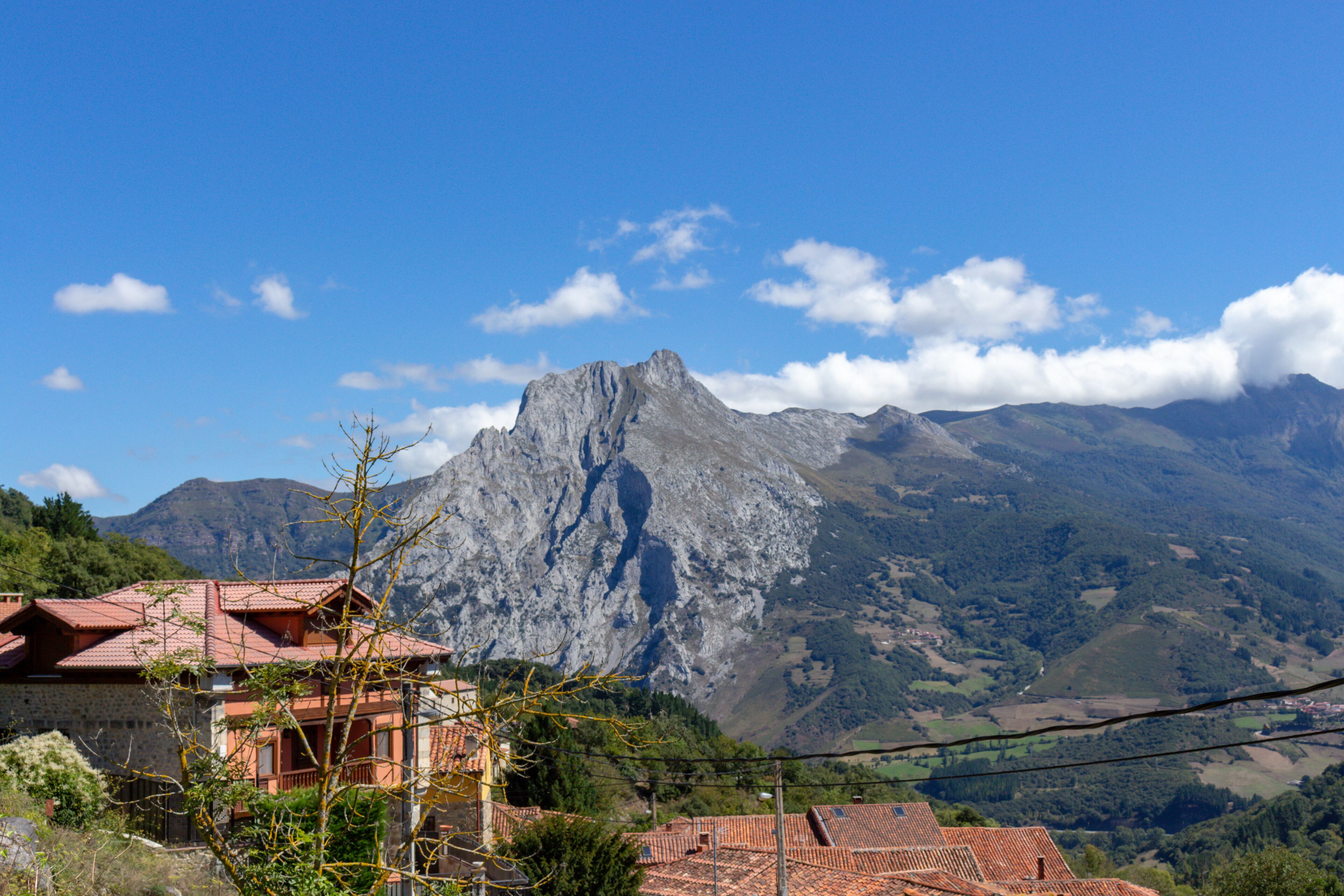 View of the village of Colio, in Liébana,  Europa Peaks, Cantabria, Spain.