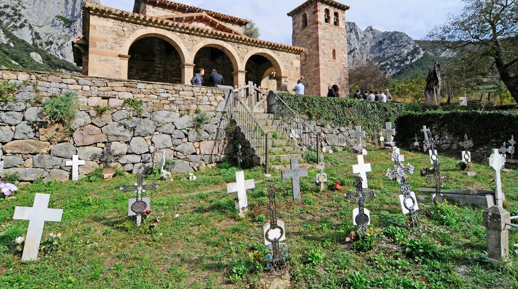 Crosses in the cemetery of Santa Maria de Lebena, pre-Romanesque church, Lebena, community of Cillorigo de Liebana, Potes
