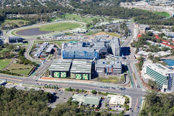 GOLD COAST, AUSTRALIA – JUNE 16: Aerial view of Gold Coast Uni