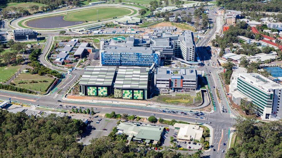 GOLD COAST, AUSTRALIA – JUNE 16: Aerial view of Gold Coast Uni