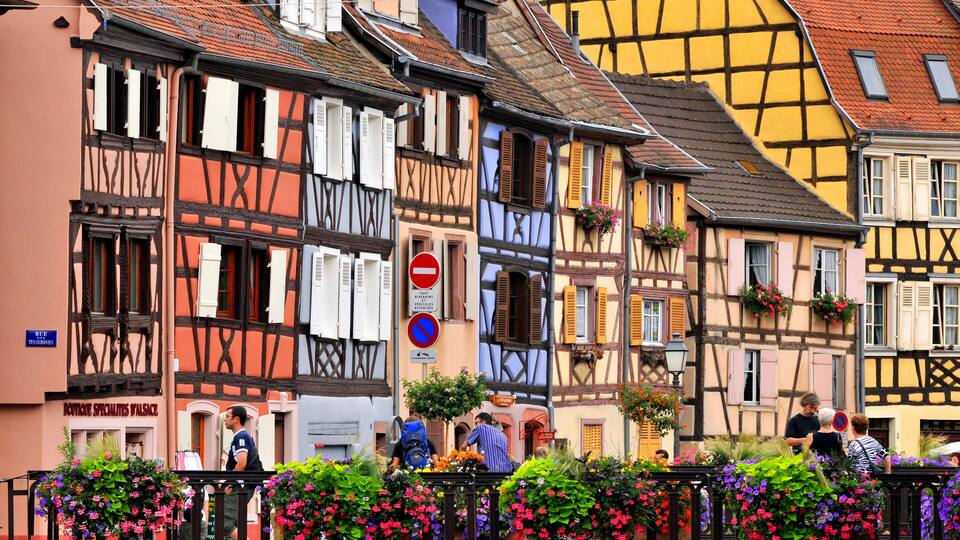 G046MH Half-timbered houses, old town, Little Venice, Colmar, Alsace, France / Petite Venise, Krutenau