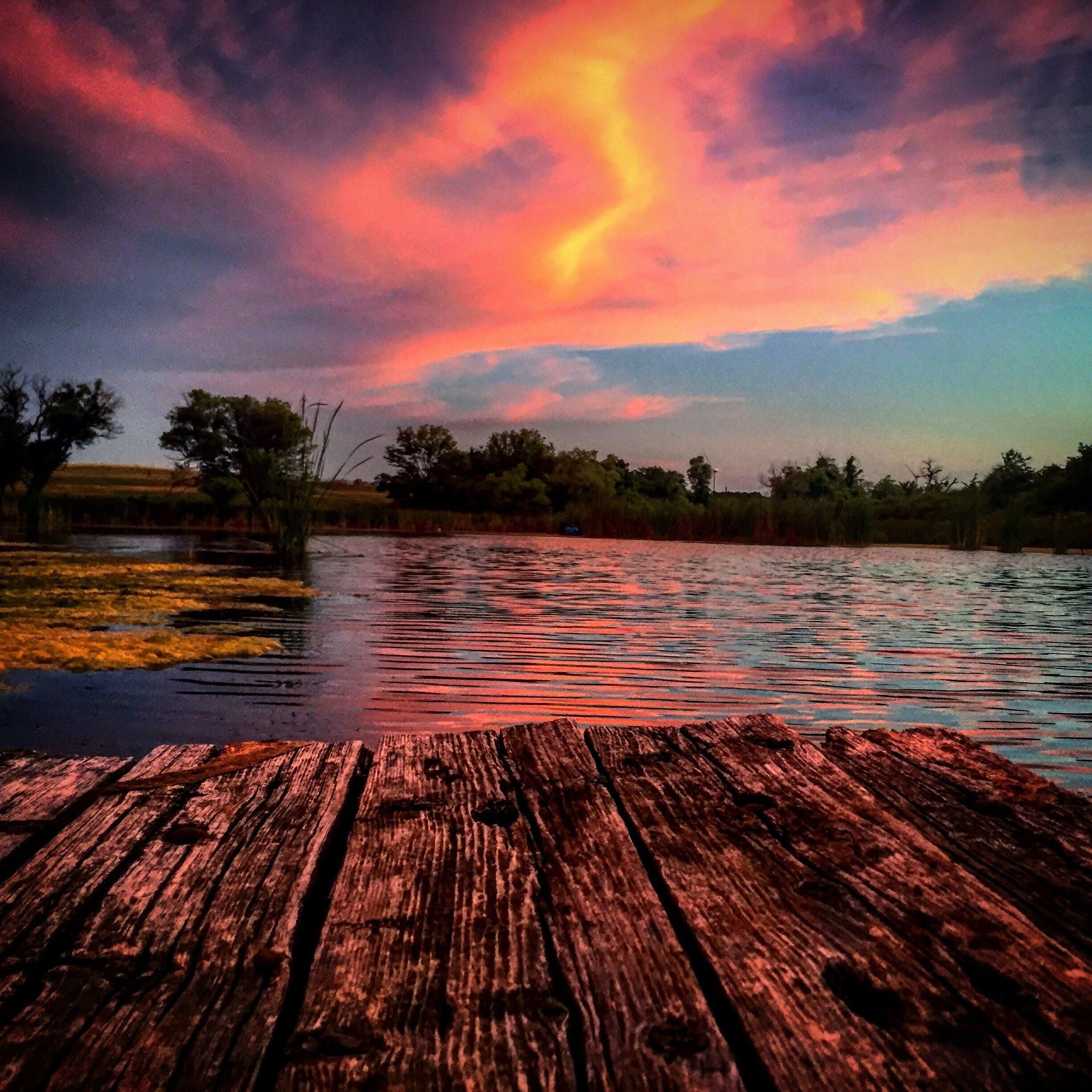 Charlie's Pond. My nephew's private fishing pond on their place in Roger Mills County, Oklahoma. This is always the best place to be on any summer evening, fishing and hanging out with my nephews. #EndlessSummer Contest 