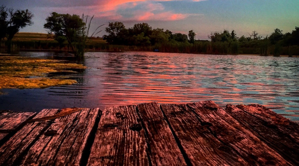 Charlie's Pond. My nephew's private fishing pond on their place in Roger Mills County, Oklahoma. This is always the best place to be on any summer evening, fishing and hanging out with my nephews. #EndlessSummer Contest