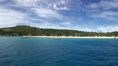 Panoramic landscape and seascape view of Waya Island Fiji