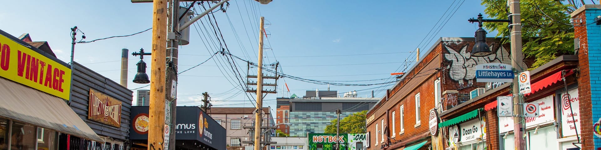 Kensington Market featuring street scenes and cycling as well as a couple