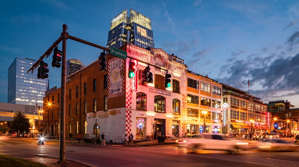 Nashville featuring a city and night scenes